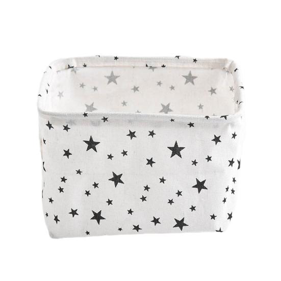 Складная корзина для хранения с ручками Водонепроницаемая Большая вместимость Хлопок Лен С принтом Многофункциональная Дом Офис