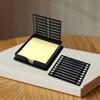 Sticky Note Holder with Stencil Memo Organizer Portable Premium Dispenser Office