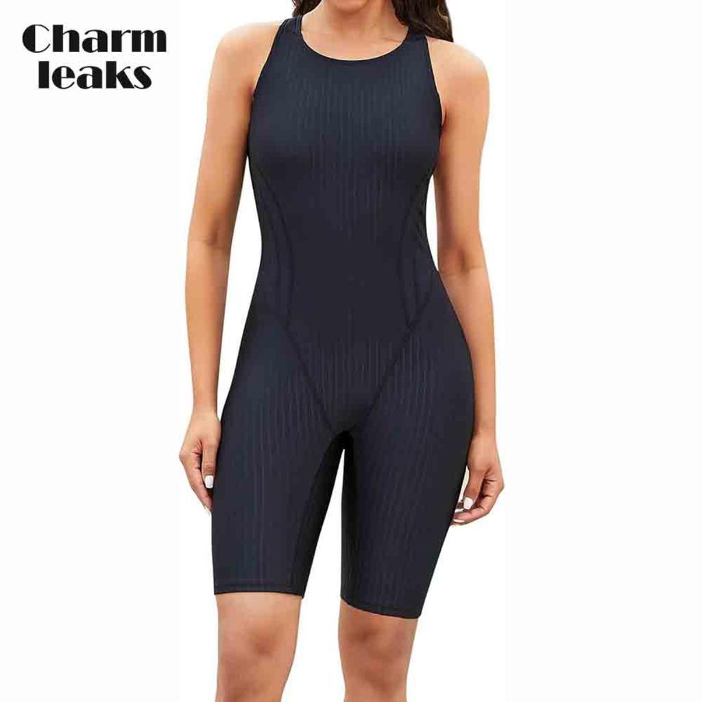 CHARMLEAKS Женский цельный купальник Boyleg Racerback Спортивный купальный костюм