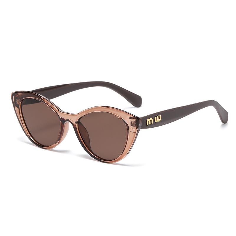 Cat Eye Large Frame UV Protection Sunglasses European and American Fan Internet Celebrity Plain Face Round Face Street Shot Sunglasses