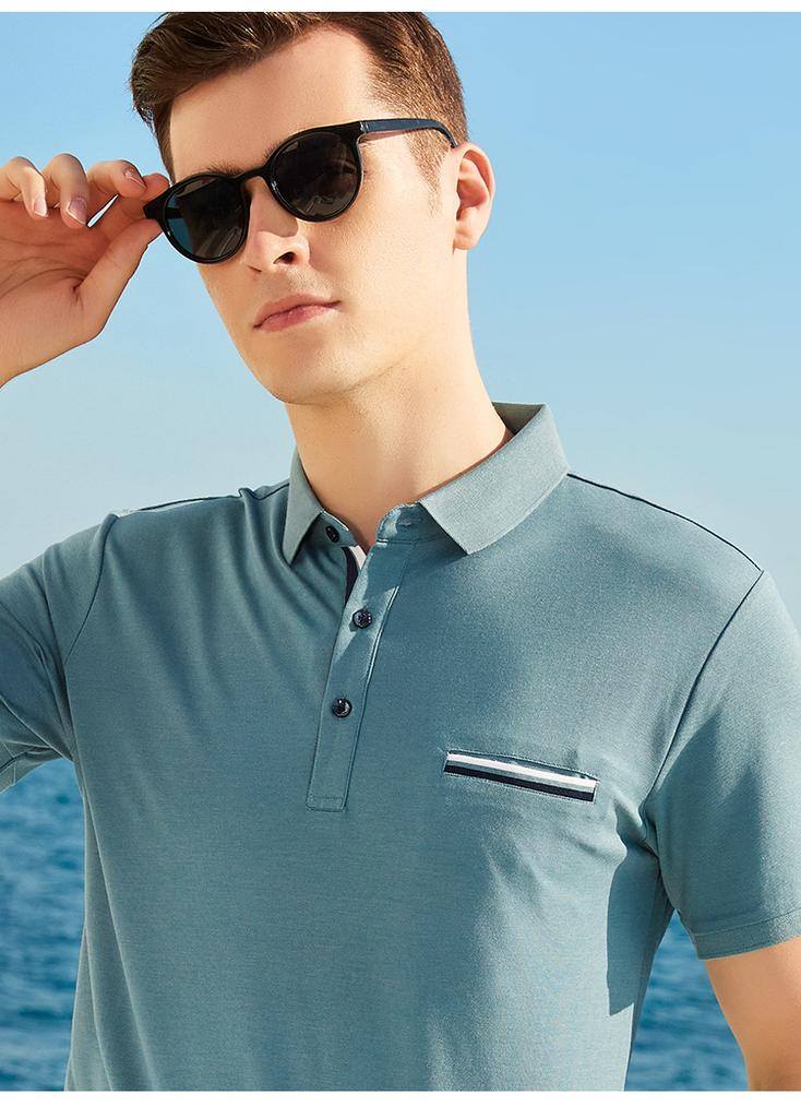 Mulberry Silk Modal Contrasting Polo Shirt
