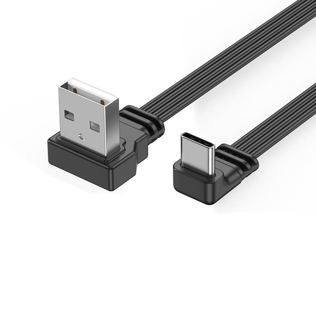Высокоскоростной кабель передачи данных USB-USB C, 2 А, быстрая зарядка, 480 Мбит/с, синхронизация, угловые/прямые разъемы, гибкий зарядный шнур