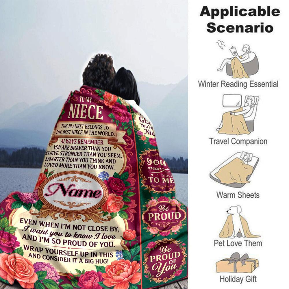 Love Pride Niece'S Blanket Message Customize Your Name Blanket Soft And Comfortable It'S The Perfect Gift For Family Friends Or Loved Ones Suitable