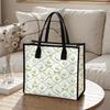Elegant Floral Tote Bag Casual Daily Handbag for Shopping Work Travel Lightweight Stylish Canvas Shoulder Bag for Women