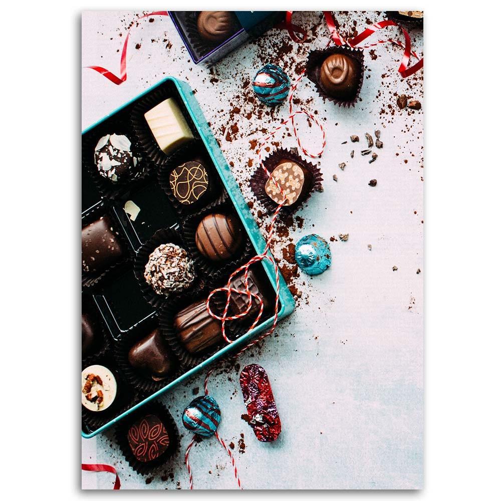 Canvas print, Coloured pralines