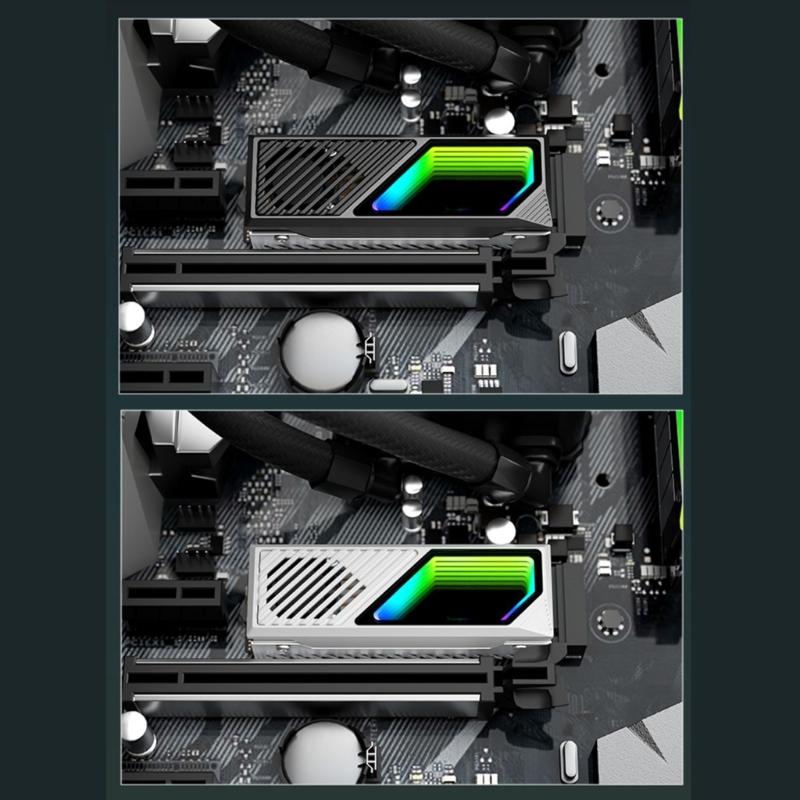 ARGB M.2 Радиатор для SSD, Алюминиевый 2280 M.2 5V 3Pin Адресуемый ARGB Синхронизация NVME Радиатор для M.2