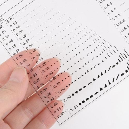 uxcell High-Precision SEC Size Estimation Chart, 115x95mm, Transparency Defect Detection Film Ruler for Measuring Diameter, Area, Length, and Width De