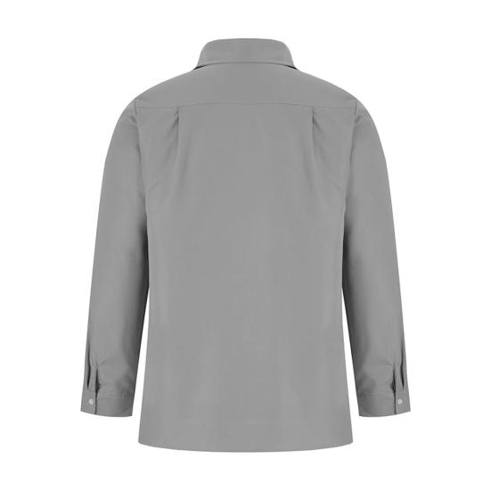 Spring Fall Men Shirt with Chest Pocket Turn-down Collar Button-down Top Long Sleeve Solid Color Loose Cardigan Casual Daily Shirt