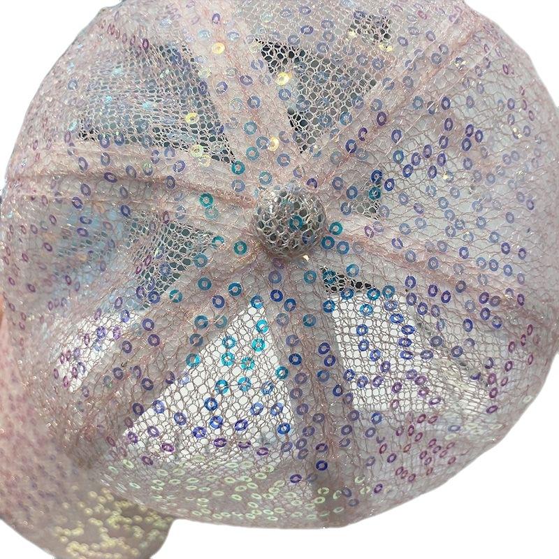 Женская бейсболка, блестящая сетчатая кепка с пайетками в стиле хип-хоп, летняя кепка-тени для отдыха на открытом воздухе, кепка-утконос для водителя грузовика, регулируемая