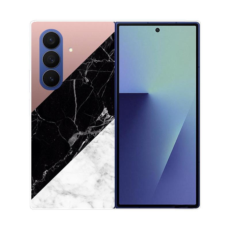 Чехол для Samsung Galaxy Z Fold 7 Мраморный Жесткий ПК Задняя Крышка Для Samsung Galaxy Z Fold7 ZFOLD7 Полностью Защитный Корпус Телефона