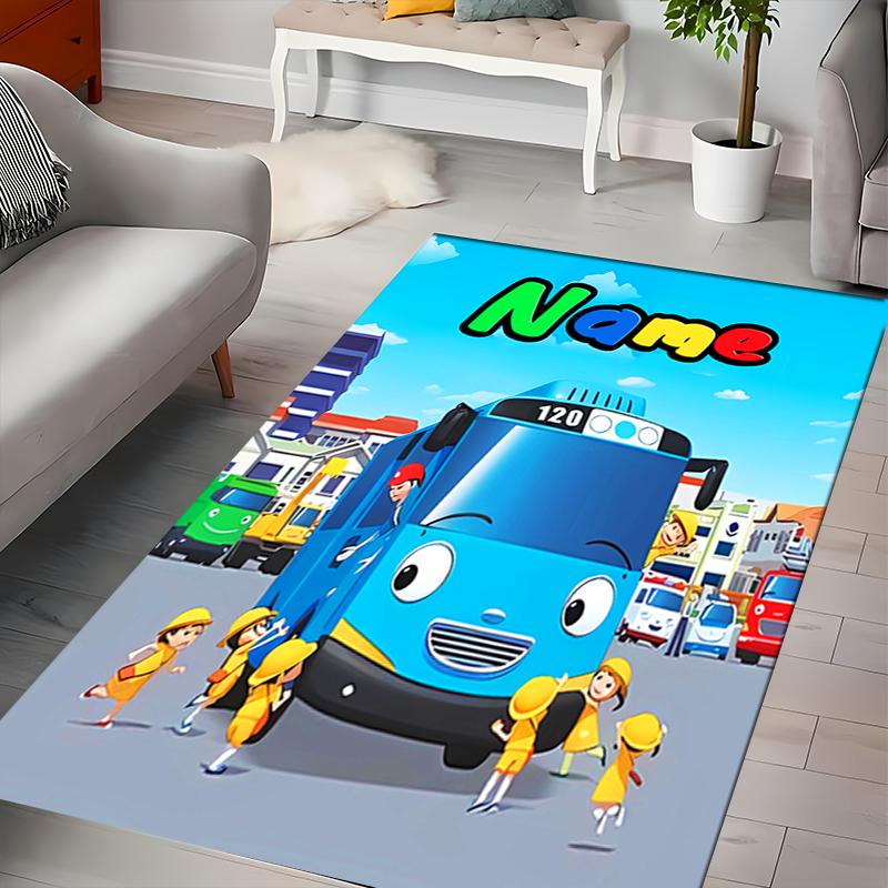 Custom personalization Tayo the Little Bus Area Rug - Perfect For Kitchen, Bathroom,Laundry Room Decor Large Size Available,Gift All Seasons