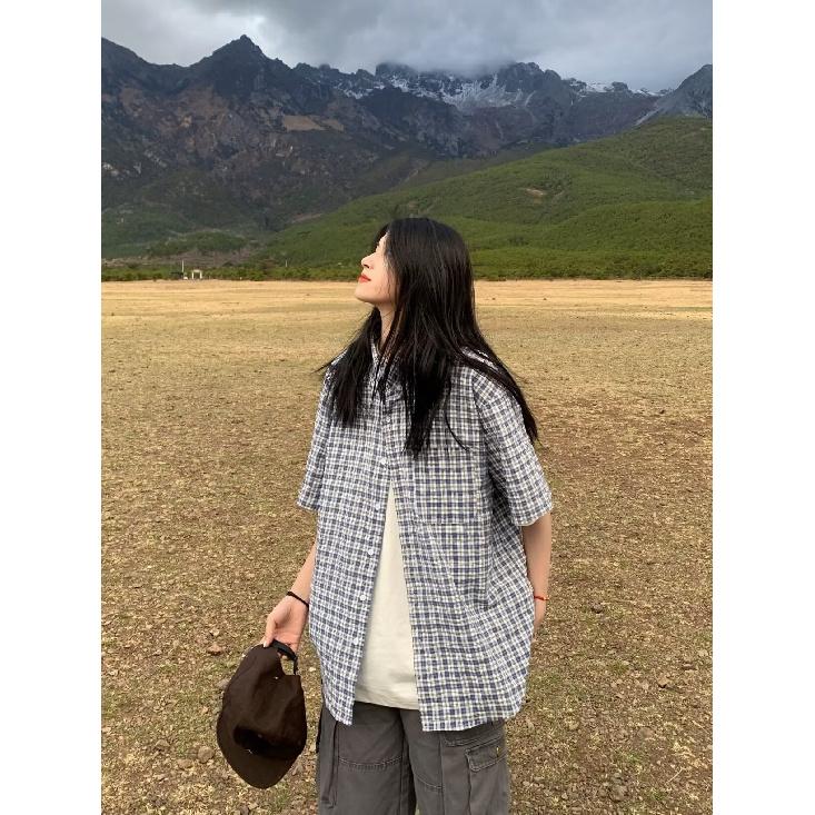 Мужская летняя рубашка с коротким рукавом, мужская ретро свободная повседневная рубашка с рукавом пять четвертей, модная брендовая рубашка для верхней одежды