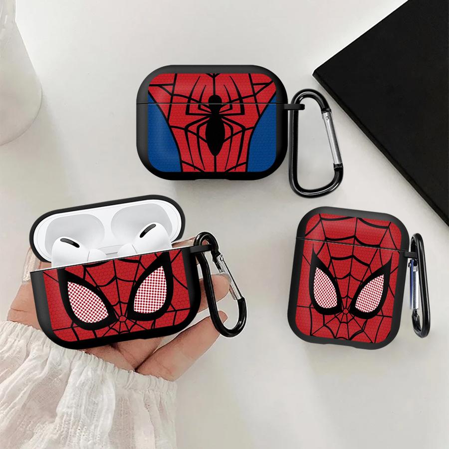 Чехол для наушников Cover Case Для Airpods 1 2 Pro3 3 4 Pro Pro2 Черный Дизайн с Пауком