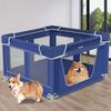 42x42x25.6 Inches Foldable Portable Soft Puppy Playpen with Gate, Indoor Outdoor Breathable Exercise Pet Fence Cage
