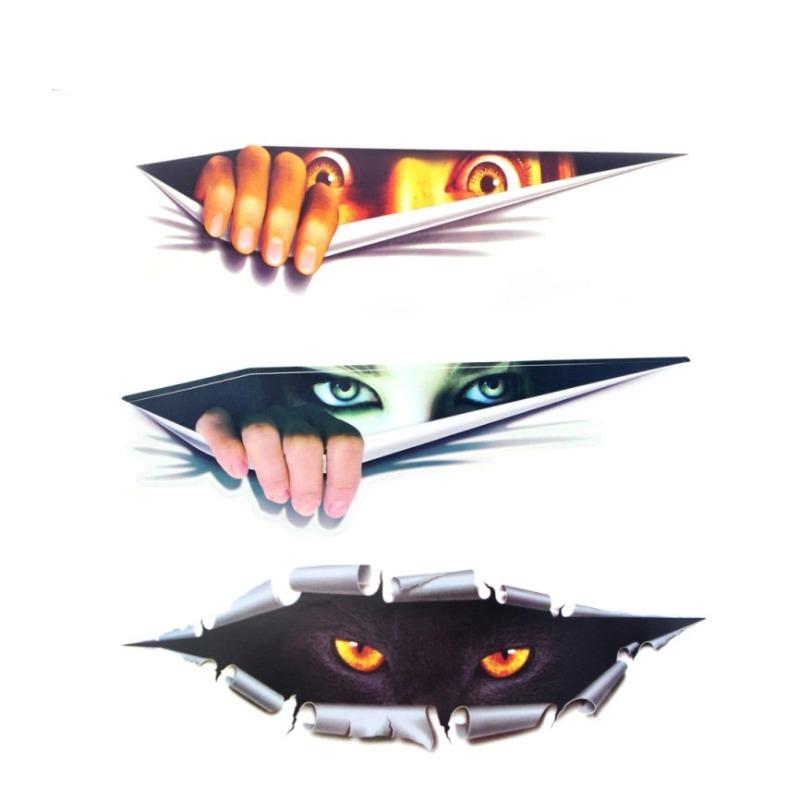 Автомобильные наклейки 3D симуляция стереоскопические автомобильные наклейки Мужские глаза черной пантеры выглядывающие автомобильные наклейки Красота симуляция глаза выглядывающие
