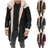Men's Canvas Jacket Hood Men Winter Zipper Coat Lapel Collar Long Sleeve Padded Polyester Men's Jacket Outerwear
