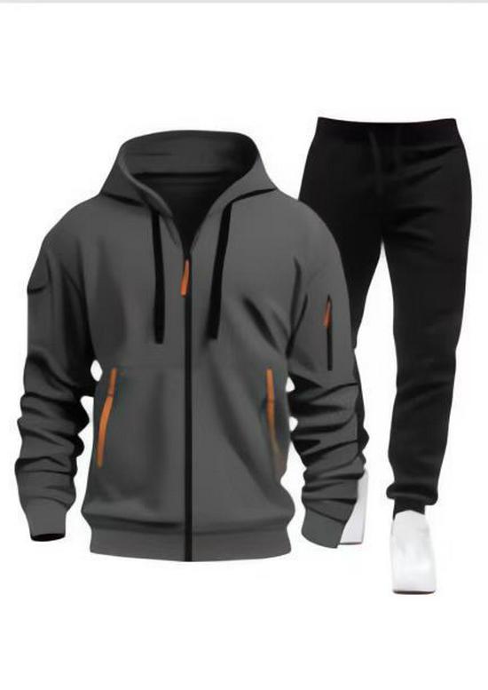 Men's Trendy Zipper Hoodie Cardigan with Multiple Pockets for Spring and Autumn