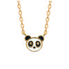 [R7738] - Gold Plated Necklace 'Panda' White Black Gold - 37 Cm 7x7 Mm