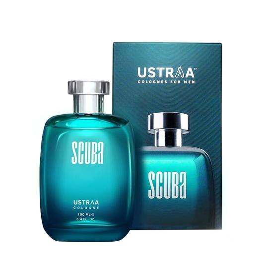 Ustraa Scuba Cologne - 100 мл - Духи для мужчин | С живыми, пряными и глубокими водными нотами | Идеально подходит для дневных случаев | Стойкий аромат
