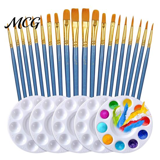 Kids Painting Brush Set Face Paint Set, Watercolor Acrylic Oil Kit, Aluminum Ferrule Brushes Nylon Hair for Artist, Body Canvas Art Supplies