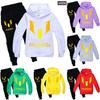 Messi Letter Print Cartoon Kids Hoodie And Pants Set With Cotton Fabric