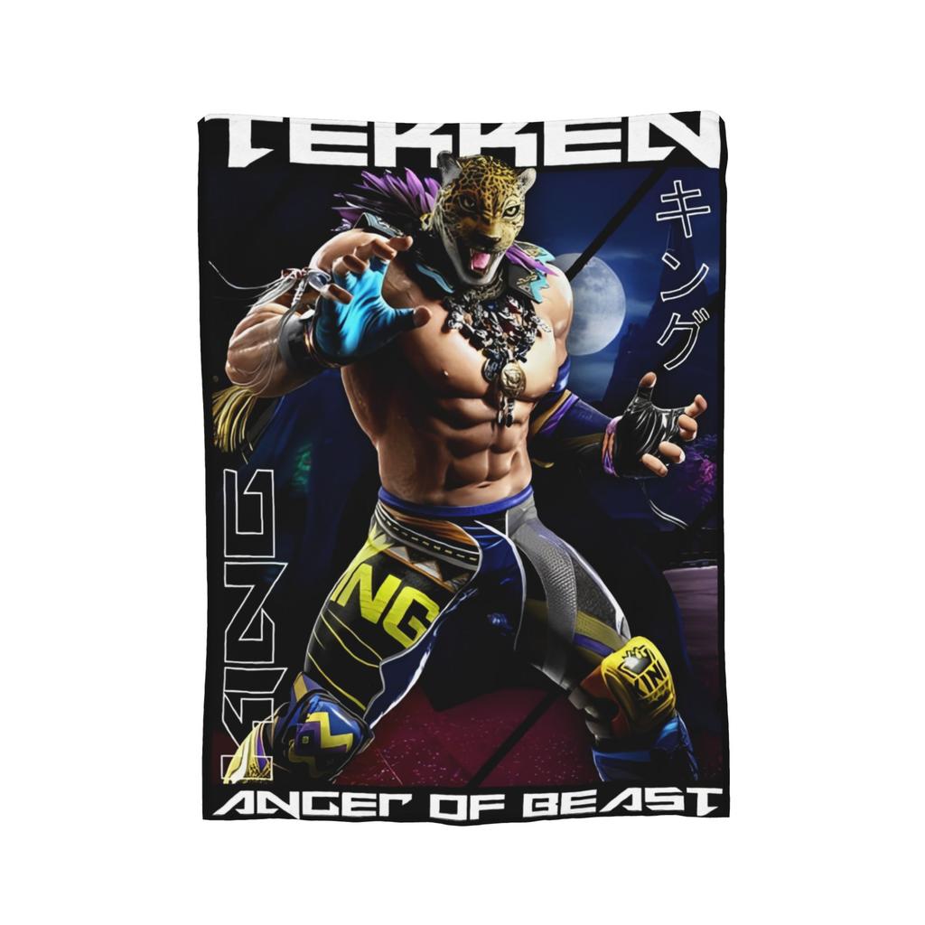 Panda Tekken 8 Gaming Blanket Flannel Novelty Breathable Throw Blankets for Bedspread Autumn/Winter,