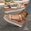 Summer Women's Platform Versatile Fashion Sandals New Round Toe Open Toe One Strap Non-slip Wear-resistant Wedge Sandals
