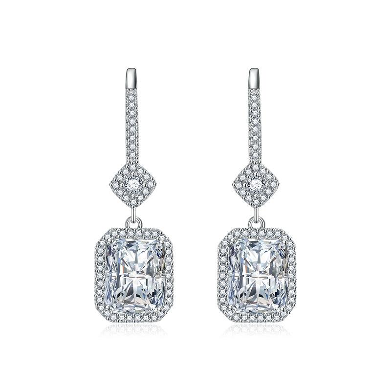 BELLA BOX Роскошные женские квадратные серьги с цирконом, подарок на свадьбу и помолвку
