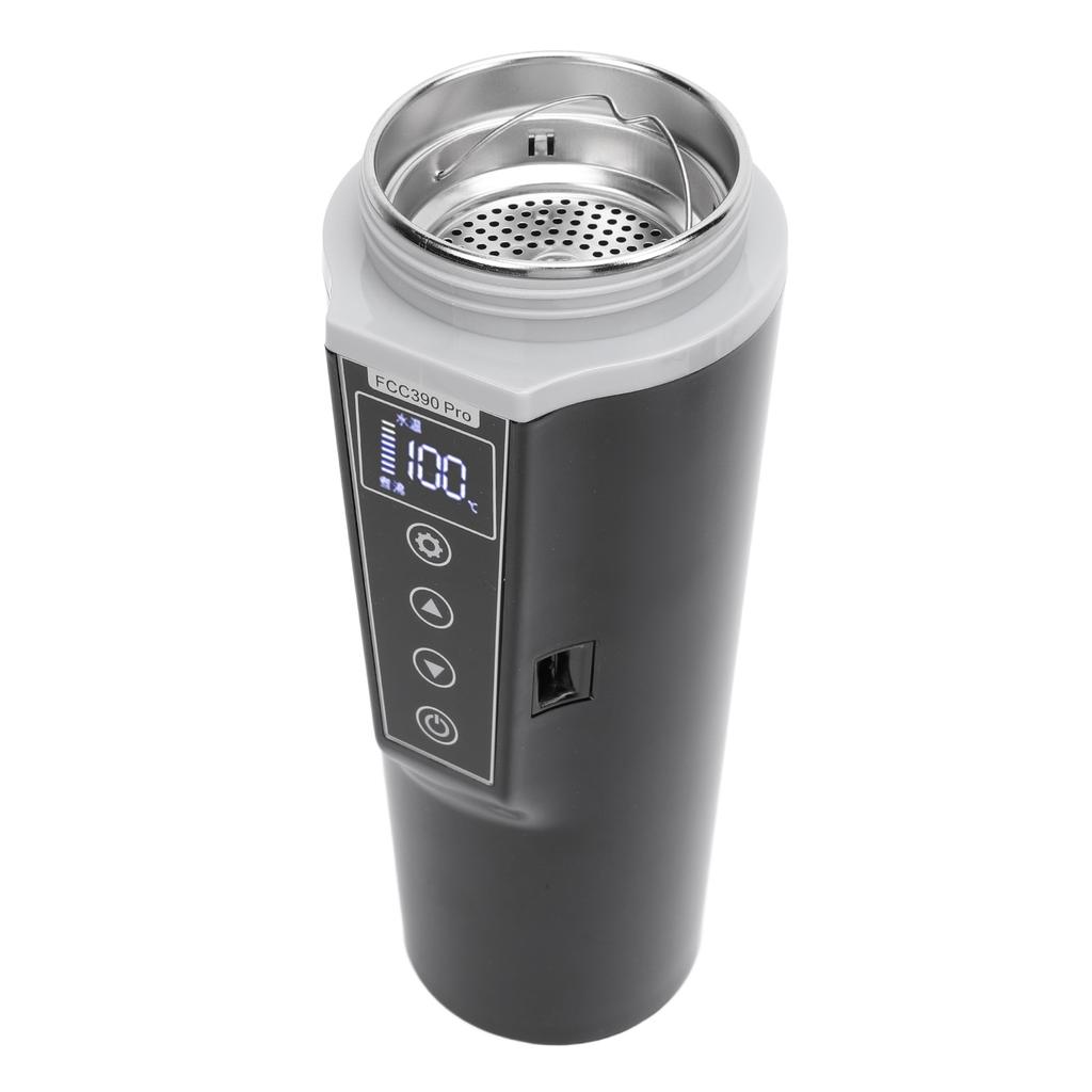 Electric Car Kettle 12V Portable Water Boiler Heated Travel Mug Multiple Temperature Adjustable Coff