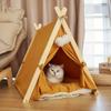 Spoil Your Pet with This Solid Wood Teepee Tent and Removable Canvas Cover.