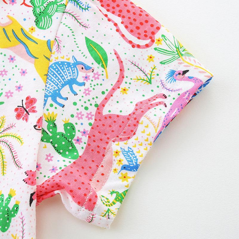 2024 детская одежда, платье для девочек, летнее модное платье принцессы с мультяшным принтом для девочек и малышей, вязаные хлопковые детские платья