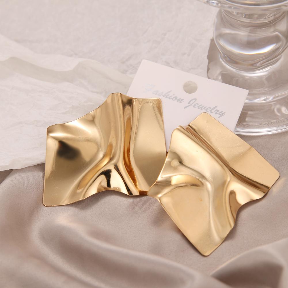 Геометрические нерегулярные зеркальные большие серьги, женские модные тенденции, персонализированные ювелирные серьги, вечерние подарочные аксессуары