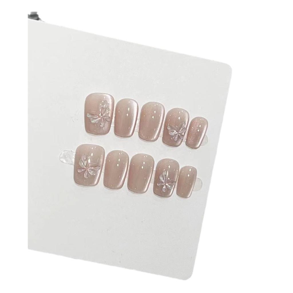 Beating Butterfly Hand-wearing Nail Fake Nail Patch Nail Art Patch High-end Light Bulb Cat Eye Simple Atmosphere