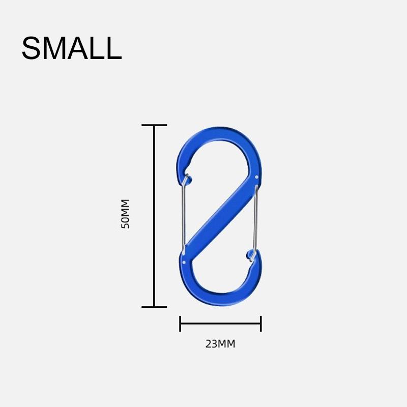 S-образный двойной карабин, брелок, замки-молнии для рюкзаков, карабин, скользящий замок, алюминиевый сплав, большой, средний, маленький карабин для кемпинга