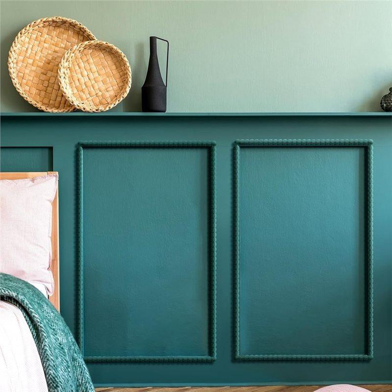 8Pcs Decorative Beaded Wood Trim Half Wooden Beads Trim Molding Unfinished 3D Decorative Bead Pearl Wood Molding for Home