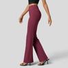 Женские модные повседневные однотонные расклешенные спортивные штаны для йоги с высокой талией и широкими штанинами для поднятия бедер