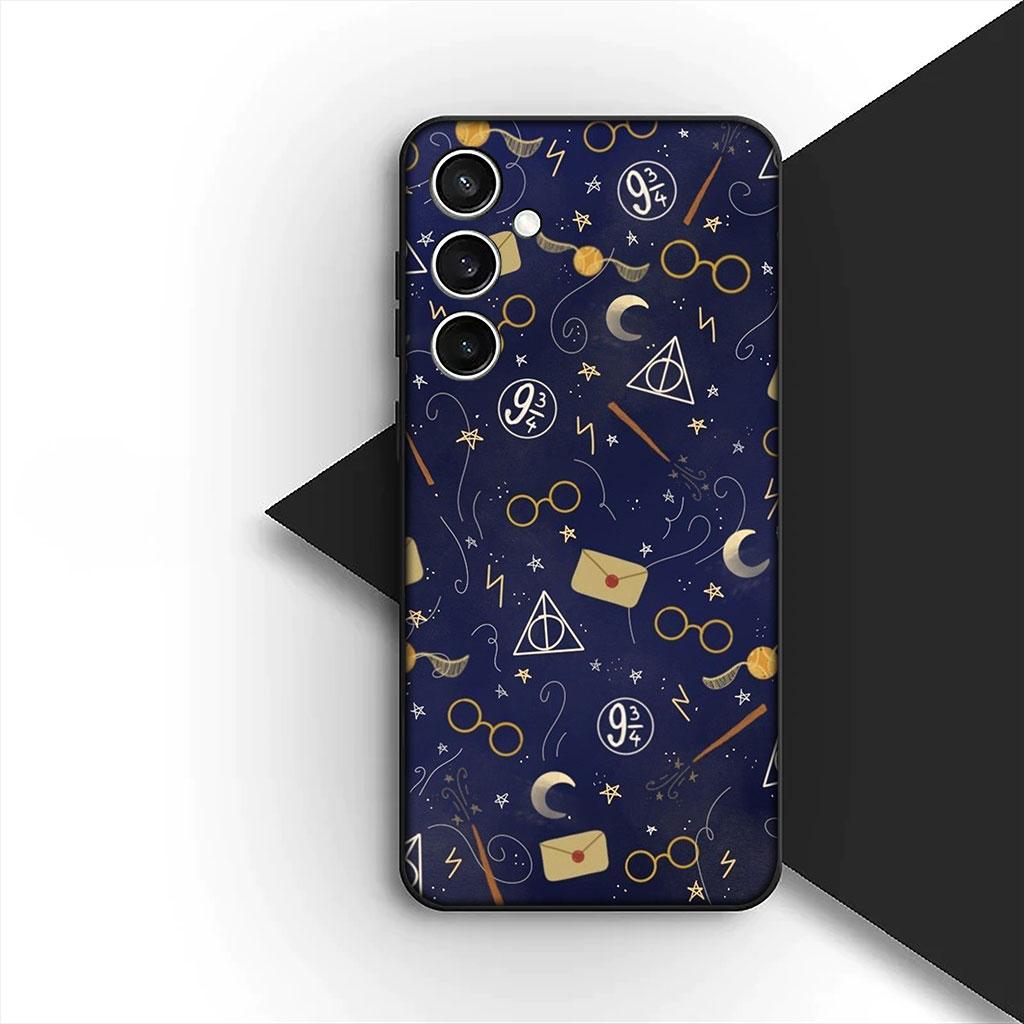 Castle Harries Wand Potters Owl Phone Cover Case for Samsung Galaxy S22 S21 S20 FE Ultra Plus A07 A17 A15 A16 A25 A57 A37 Casing