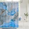 Сине-серый мраморный абстрактный тканевый занавес для душа, современный декоративный водонепроницаемый занавес для душа в стиле чернильной живописи с крючком