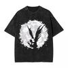 Anime Harajuku  Cotton Oversized TshirtMen Short Sleeve TeesDeath Note YK Summer Loose Washed Tops TShirt