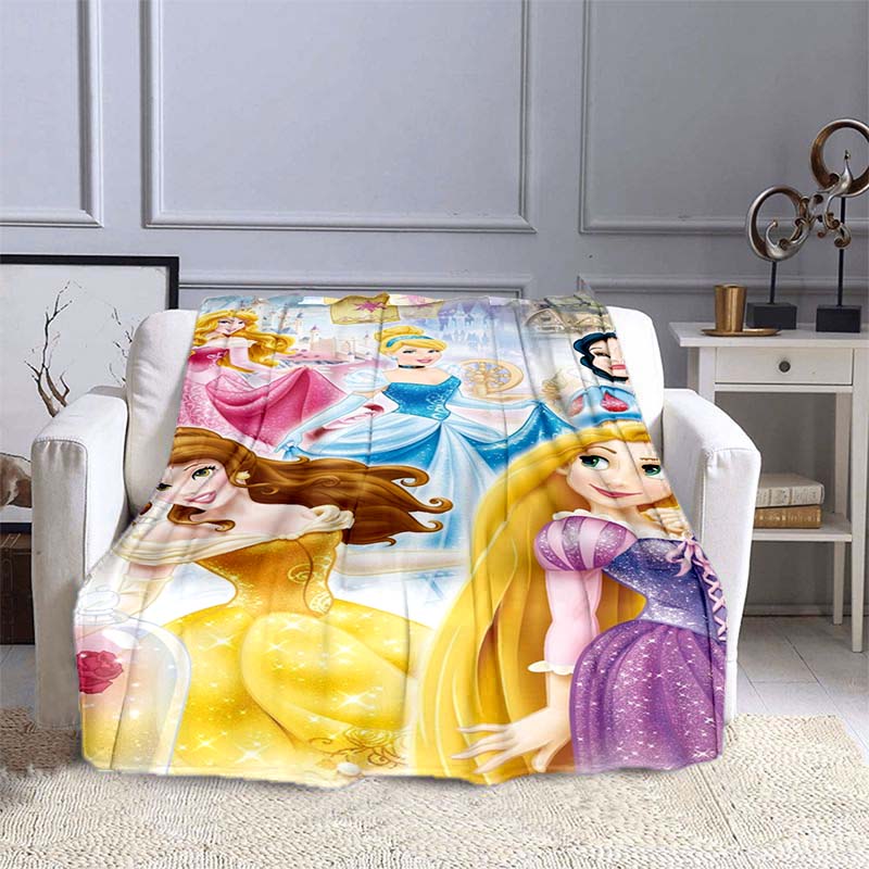 Exquisite princess cartoon flannel blankets can be customized, suitable for beds, bedrooms, sofas, picnics, outdoor leisure nap