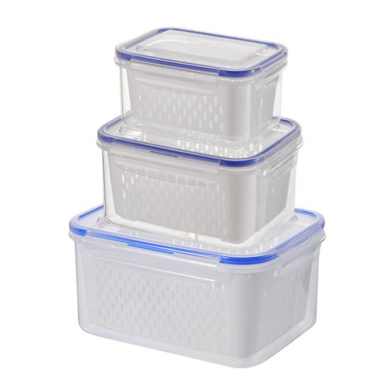 Контейнер для хранения продуктов в холодильнике, коробка для хранения фруктов со съемным дуршлагом, органайзер для холодильника для салата, ягод, овощей, для сохранения свежести