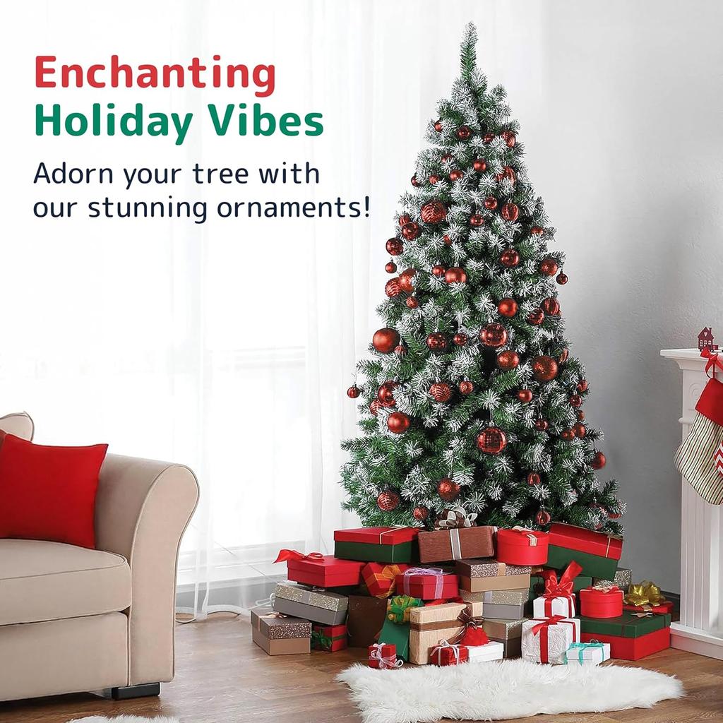 Набор из 36 небьющихся рождественских шаров - праздничные рождественские шары разных размеров 5 стилей в 3 размерах, для елки, венка, праздничного декора