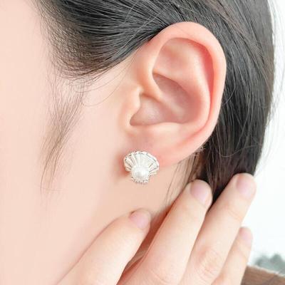 Серебряные серьги Nevado для женщин, розовое золото, ракушка, пляжные, мини