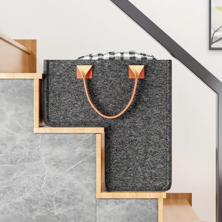 Portable Large Capacity Felt Storage Basket for Wardrobe and Dormitory Organization