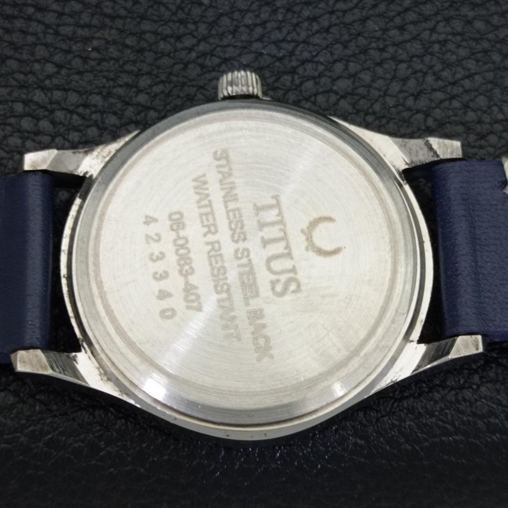 ВИНТАЖНЫЕ ЧАСЫ TITUS SWISS С РУЧНЫМ ЗАВОДОМ, МУЖСКИЕ, С ОТРЕСТАВРИРОВАННЫМ НЕБЕСНО-ГОЛУБЫМ ЦИФЕРБЛАТОМ a500048-2 R151a-a500048