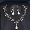 Стразы Капля воды Цветок Свадебные наборы украшений для женщин Серьги и колье-чокер Свадебные наборы украшений Набор из 3 предметов Подарки