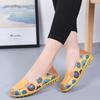 Women Shoes Ballet Summer Flower Print Women Shoes Genuine Leather Loafers Ladies Flats Shoes Woman
