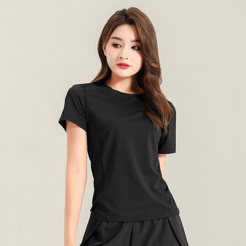 Женский спортивный комплект из ледяного шелка с быстрой сушкой 2025: Топ с коротким рукавом и шорты для бега, спортзала, йоги