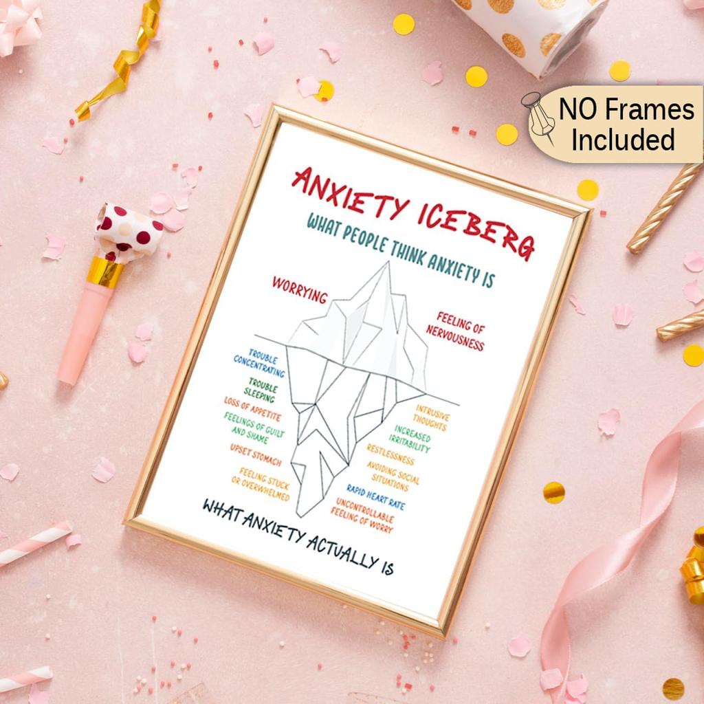 Calming Corner Classroom Posters 8x10 In, Feelings Wheel Chart & Emotions Poster For Kids, Mental Health Wall Decorations For Preschool Teachers,