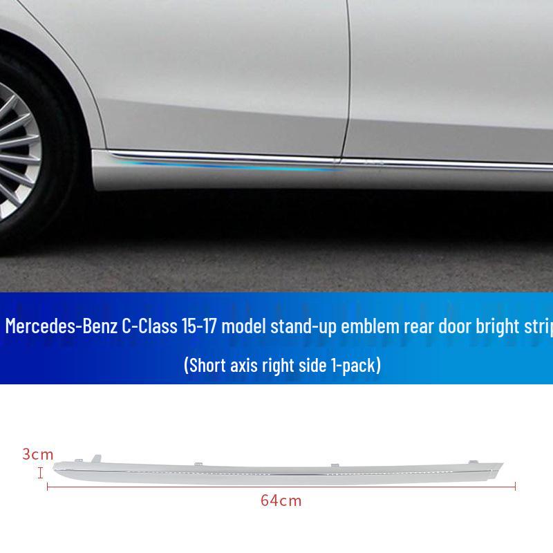 Декоративные серебристые полосы для Mercedes-Benz C-Class: Бампер C180, Дверь C200, C260 Серебристый, Стиль C300.